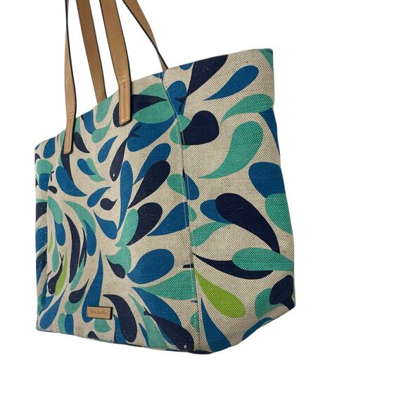 Vera Bradley Canvas Beach Tote Bag Whale Fish Print AS IS - Picture 4 of 9